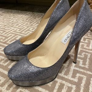 Jimmy Choo Silver Sparkle Pumps